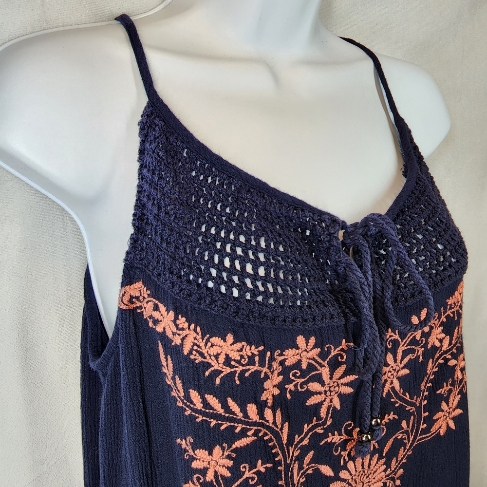 Umgee embroidered spaghetti strap blouse